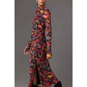 Sold Out! Farm Rio Long-Sleeve Mesh Printed Midi Dress Size M